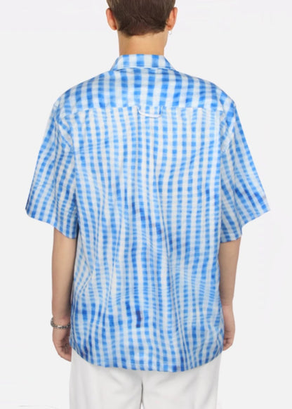Stylish Blue Plaid Print Cotton Shirts Summer