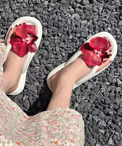 Stylish Comfortable Red Splicing Flip Flops