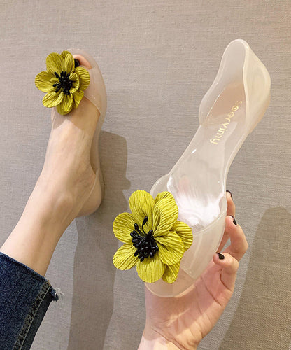 Stylish Black Splicing Clear Walking Sandals
