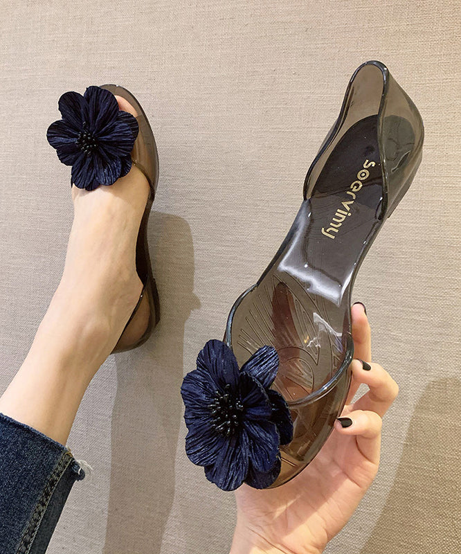 Stylish Black Splicing Clear Walking Sandals