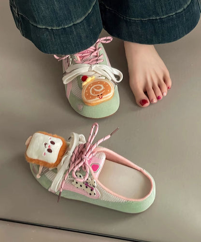Stylish Red Lace Up Breathable Mesh Slide Sandals