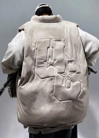 Stylish Embroideried Thick Fine Cotton Filled Parka Winter