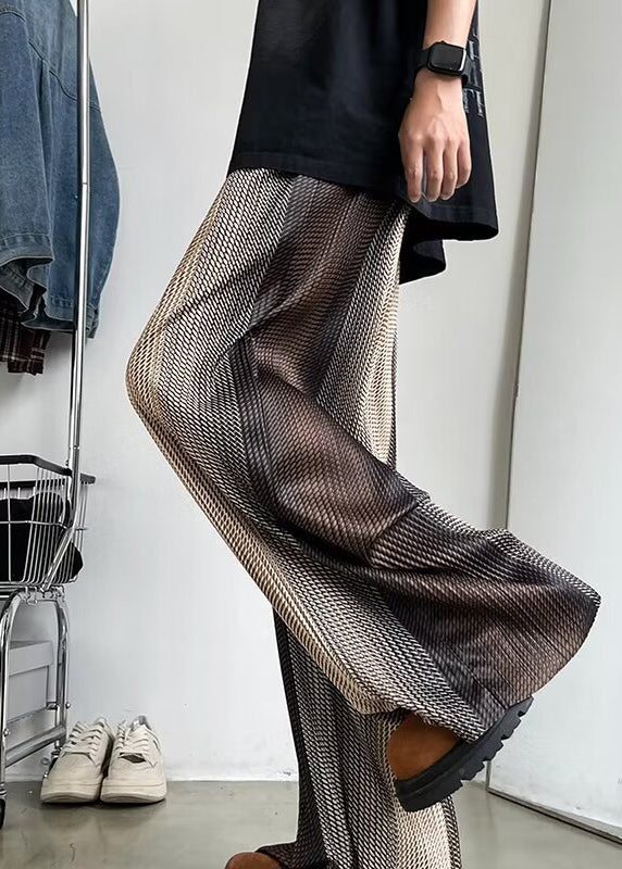 Stylish Gradient Color Oversized Print Draping Pants Spring