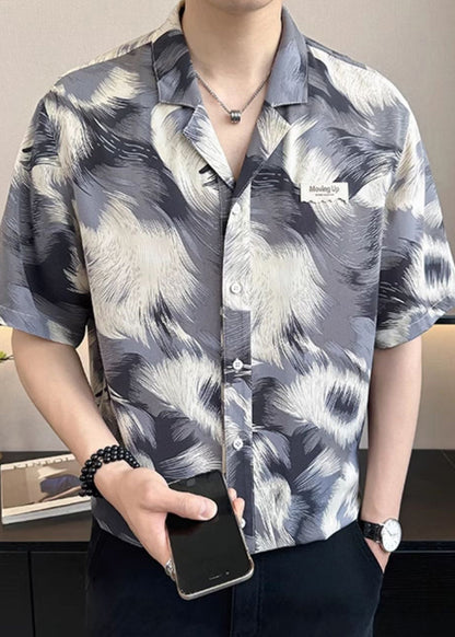 Stylish Green Print Button Cotton Shirts Summer