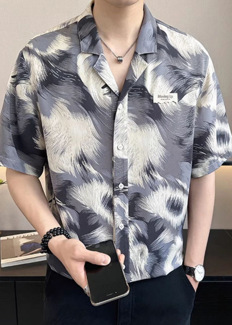 Stylish Green Print Button Cotton Shirts Summer