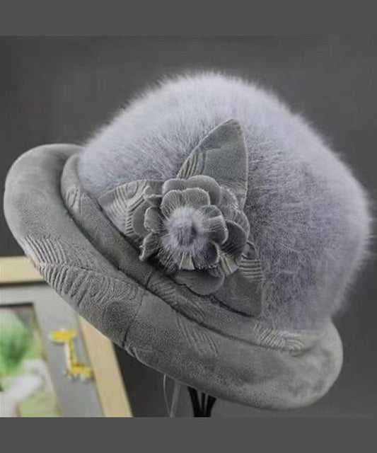 Stylish Grey the Rabbit Woolen Bucket Hat