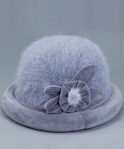 Stylish Grey the Rabbit Woolen Bucket Hat