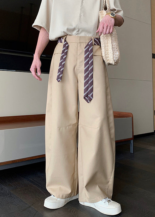 Stylish Khaki Pockets High Waist Spandex Pants Summer