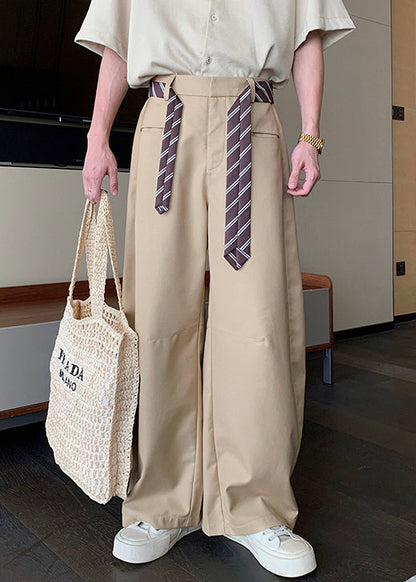 Stylish Khaki Pockets High Waist Spandex Pants Summer