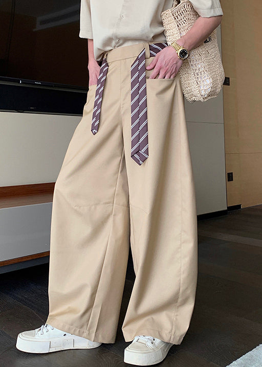 Stylish Khaki Pockets High Waist Spandex Pants Summer