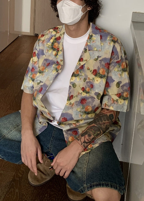 Stylish Print Button Cotton Shirts Summer