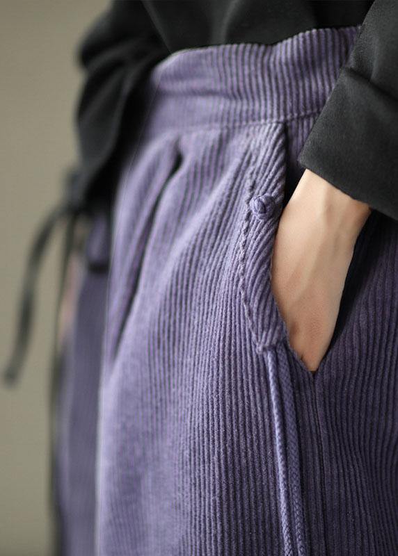 Stylish Purple High Waist Wide Leg Pants