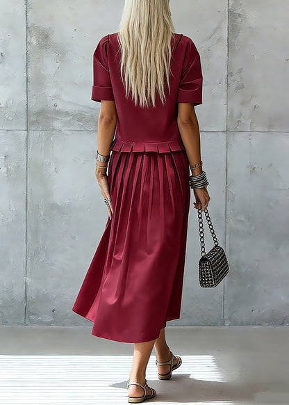 Stylish Red Ruffled Maxi Dress Summer