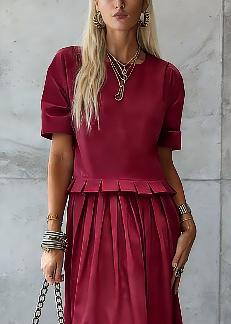 Stylish Red Ruffled Maxi Dress Summer