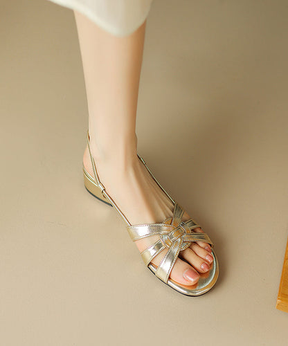 Stylish Red Splicing Chunky Sandals Hollow Out Peep Toe