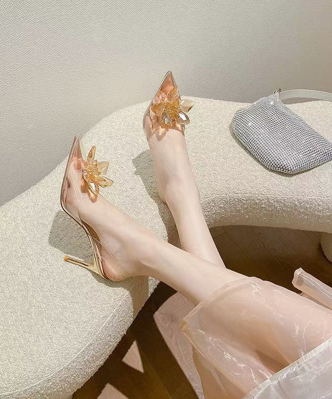 Stylish Splicing Stiletto Sandals Silver Pointed Toe Crystal