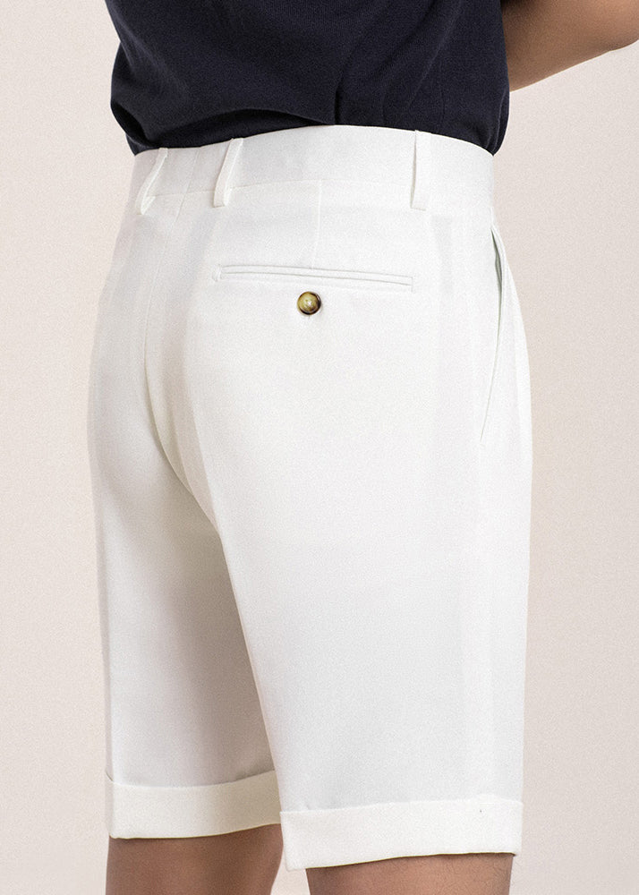 Stylish White Pockets High Waist Spandex Shorts Summer