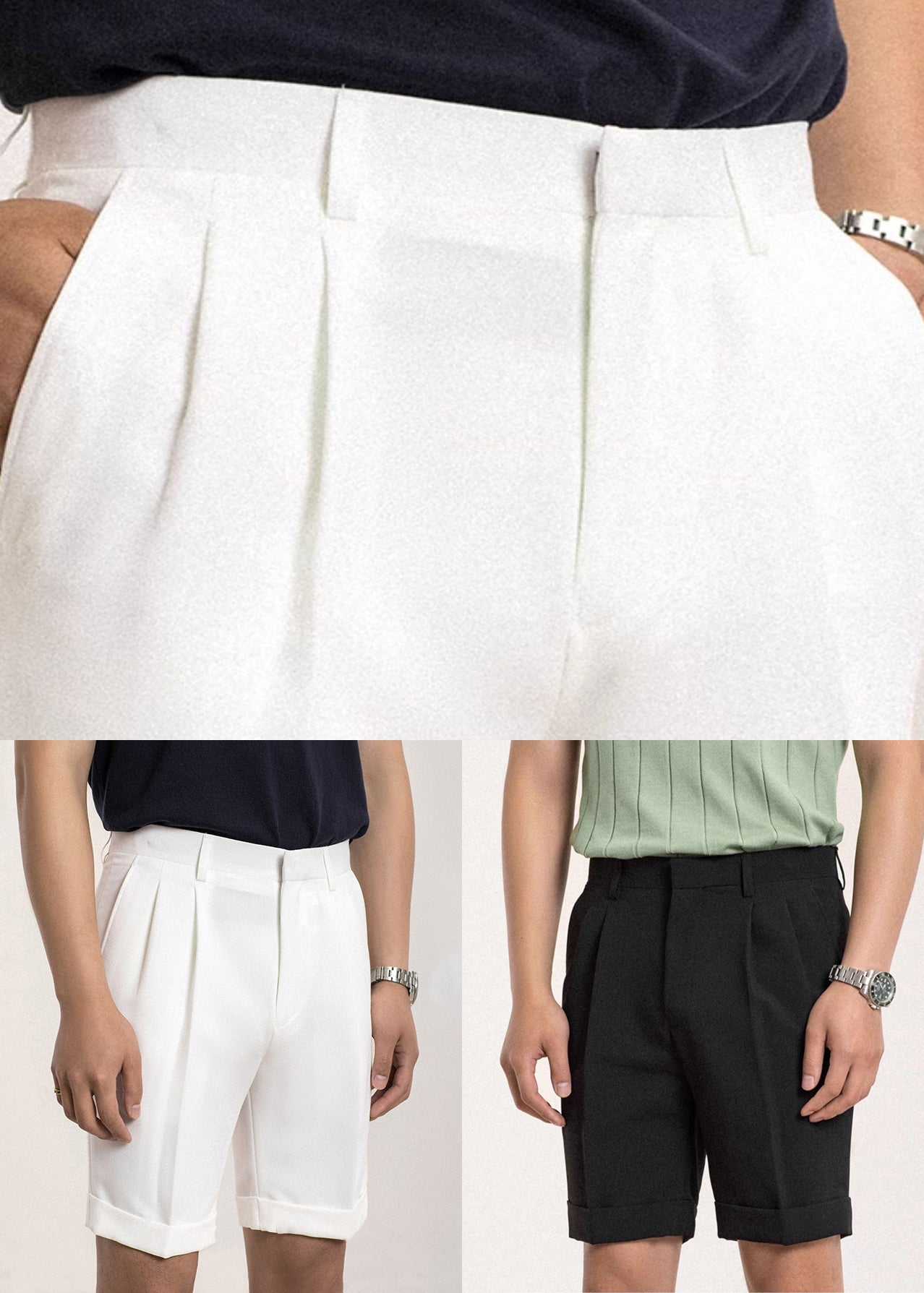 Stylish White Pockets High Waist Spandex Shorts Summer