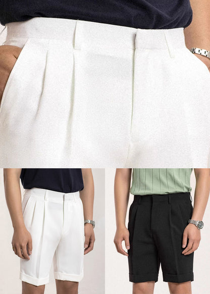 Stylish White Pockets High Waist Spandex Shorts Summer