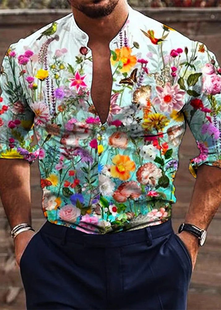 Stylish White Print Button Oversized Cotton Shirts Fall