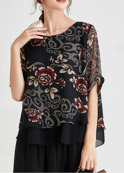 Stylish Yellow Blue Half Sleeve Chiffon Summer Shirt