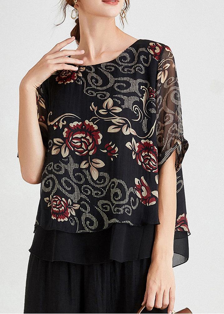 Stylish Yellow Blue Half Sleeve Chiffon Summer Shirt