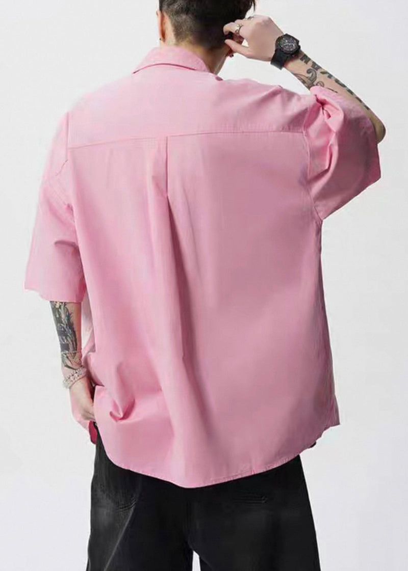 Stylish Yellow Peter Pan Collar Print Button Cotton Shirts Half Sleeve