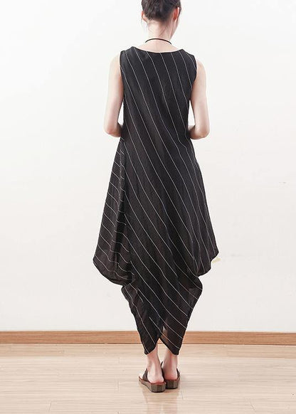 Summer Black Dress Slim Irregular Vest Skirt Mid-length Skirt