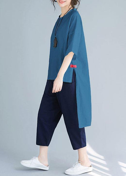 Summer Loose Large Size Color Wild Five-point Sleeve Red Shirt Harem Pants Suit
