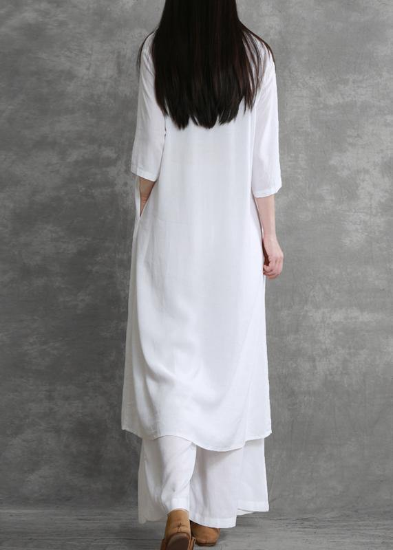 Summer Suit White Was Thin Two-piece Literary Goddess Shirt