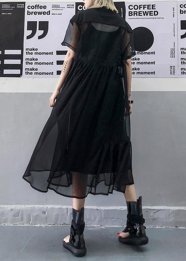 Temperament French Retro Mesh Dress, Two-piece Dress