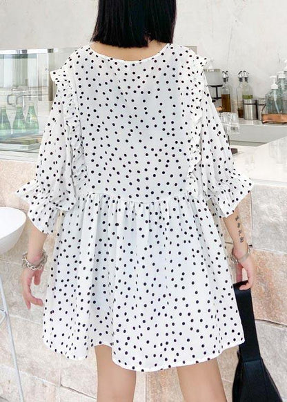 Temperament White Dot Chiffon Shirt