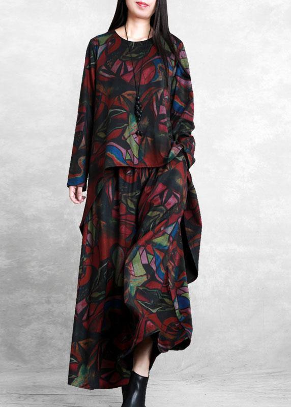 Thin Literary Suit Autumn and Winter New Irregular Simple and Loose Two-piece Suit