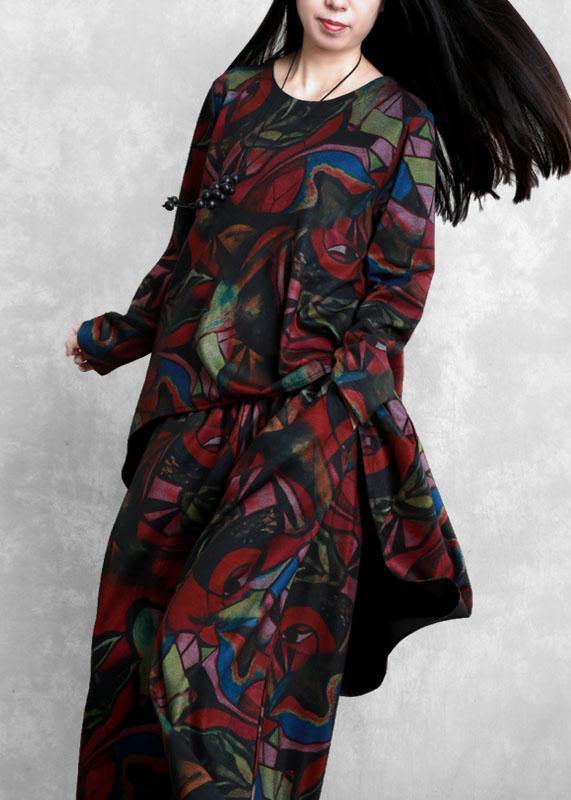 Thin Literary Suit Autumn and Winter New Irregular Simple and Loose Two-piece Suit