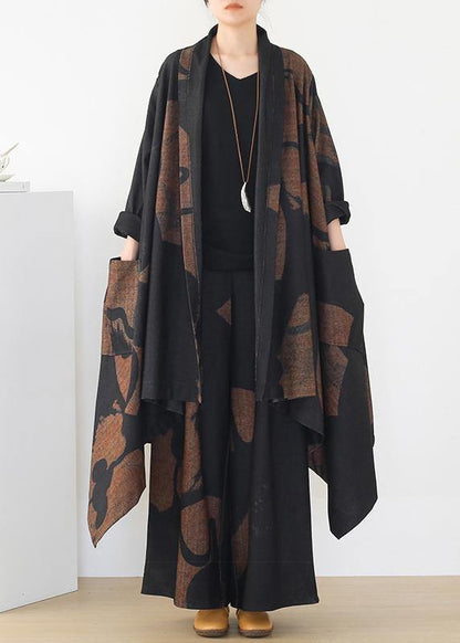 Thin Woolen Material Suit Winter Large Size Loose and Thin Temperament Long Wide-leg Pants