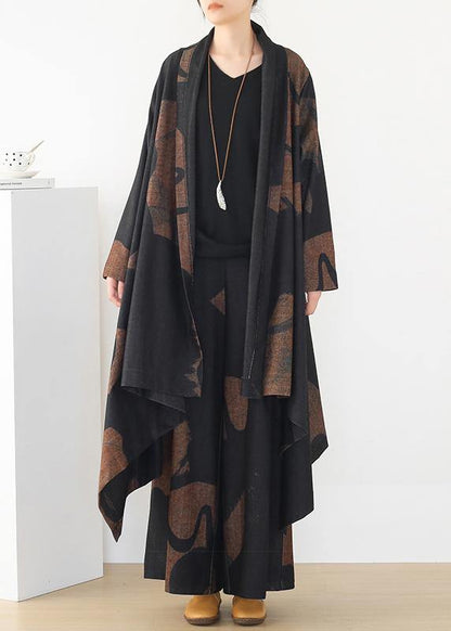 Thin Woolen Material Suit Winter Large Size Loose and Thin Temperament Long Wide-leg Pants