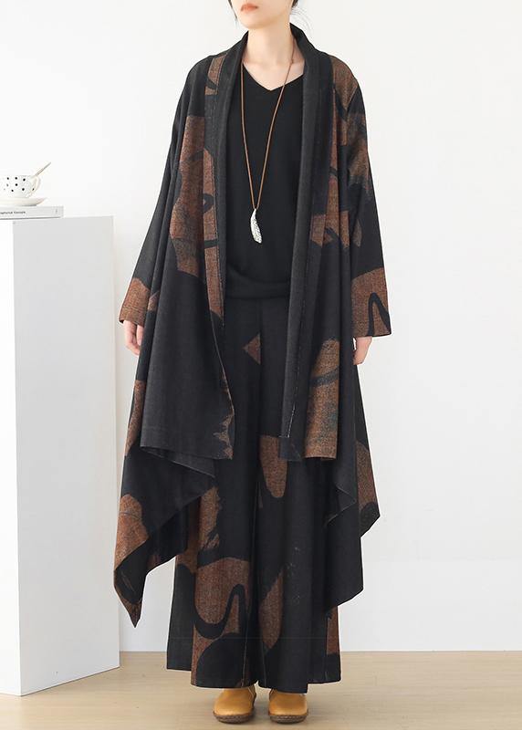 Thin Woolen Material Suit Winter Large Size Loose and Thin Temperament Long Wide-leg Pants