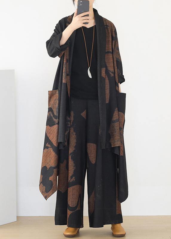 Thin Woolen Material Suit Winter Large Size Loose and Thin Temperament Long Wide-leg Pants