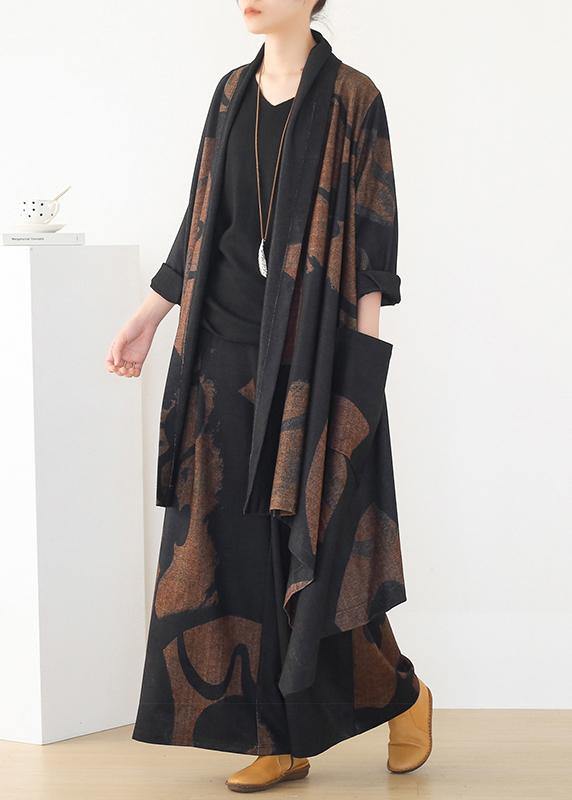 Thin Woolen Material Suit Winter Large Size Loose and Thin Temperament Long Wide-leg Pants