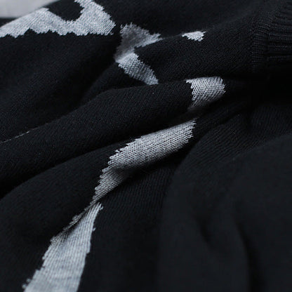 Black and Gray High Neck Maxi Sweater Dresses for