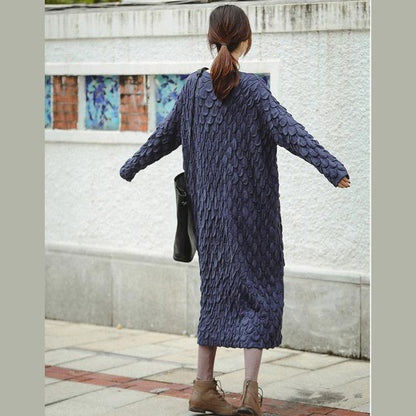 Fine Black and Blue Loose Thicken Sweater Dresses for