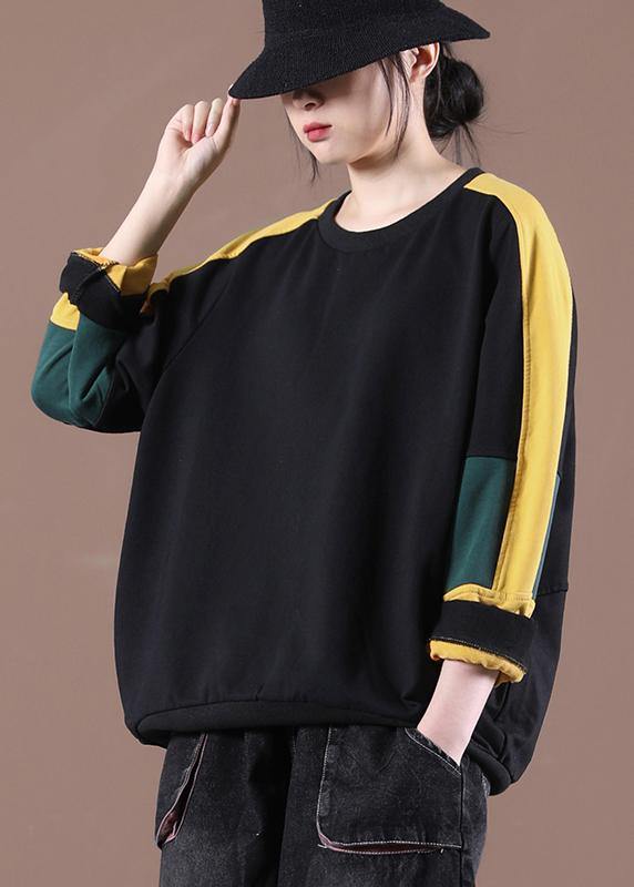 Trendy Black Casual Pullover Streetwear