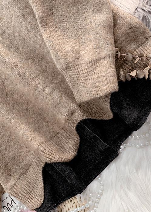 Turtleneck Sweater Autumn and Winter Loose Beige Net Red Thick Top