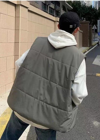 Unique Army Green Oversized Fine Cotton Filled Vest Clothing Winter