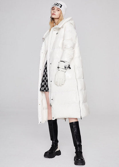 Unique Black Hooded Color Duck Down Puffer Jacket Winter