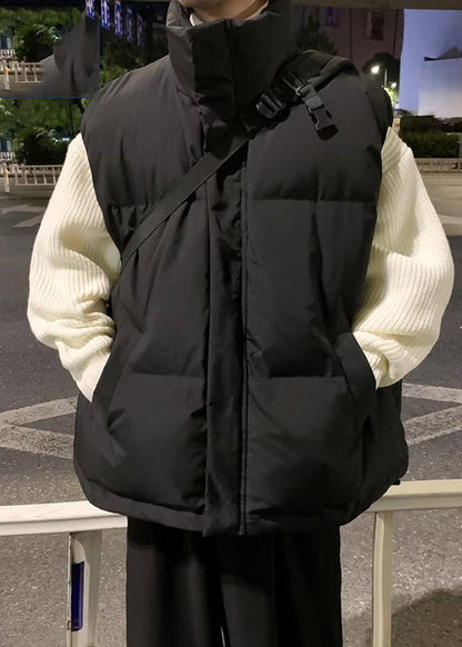 Unique Black Oversized Fine Cotton Filled Puffers Jackets Winter