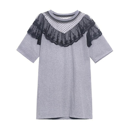 Unique Black Patchwork Lace Cotton Summer Maxi Dresses