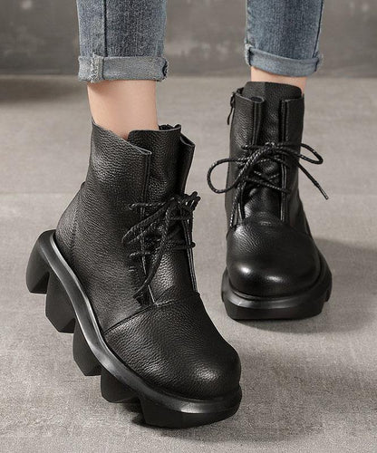 Leather Ankle Boots in Brown
