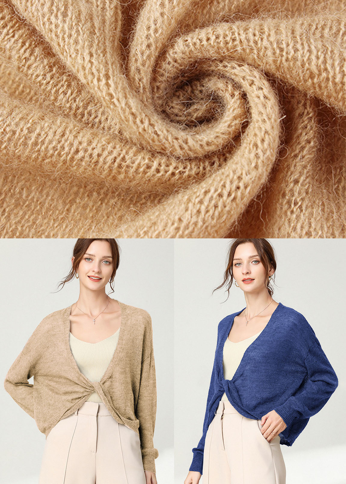 Unique Blue Long Sleeve Knit Vogue Fall Top