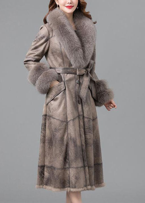 Unique Khaki Fur Collar Button Parkas Witner Coats